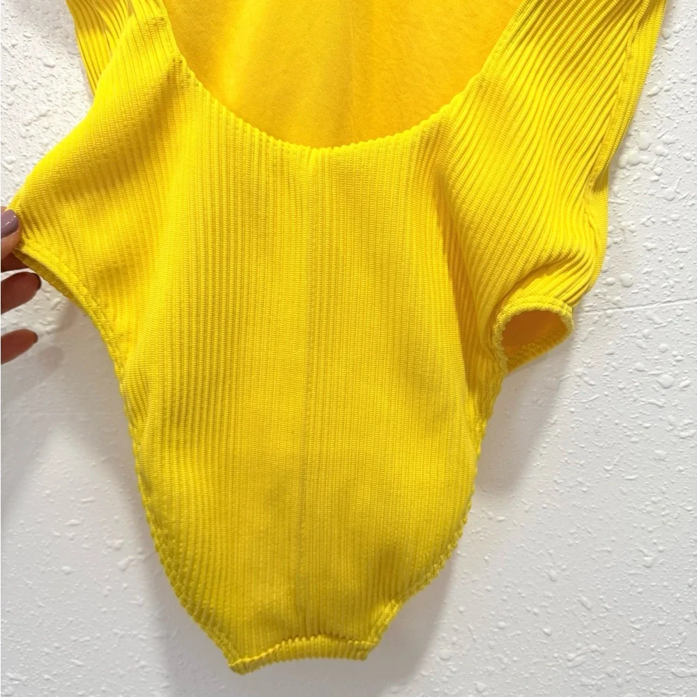 Hollister Sunshine ribbed one-piece‎ Yellow Swimwear XS